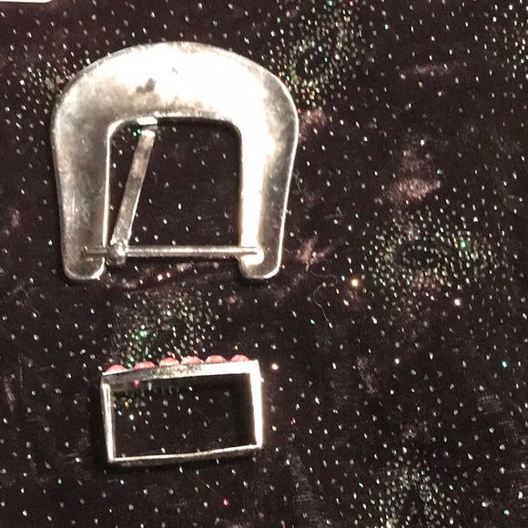 Belt buckle pink rhinestones metal & new elastic headwrap - Picture 6 of 11